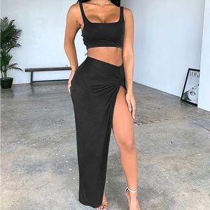 Black maxi skirt